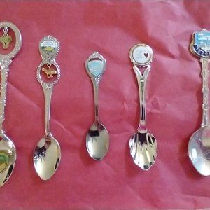 5 Vintage Souvenir Spoons